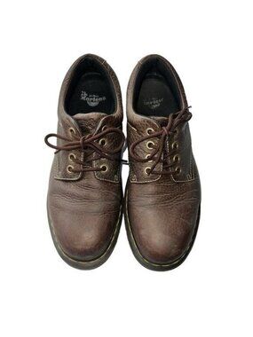 Dr. Martens Boston Mens 12 Oxford Brown Leather Lace-Up Shoes Durable Sole